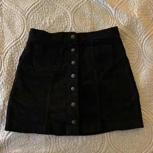 Brandy Melville Black Sena Corduroy Skirt